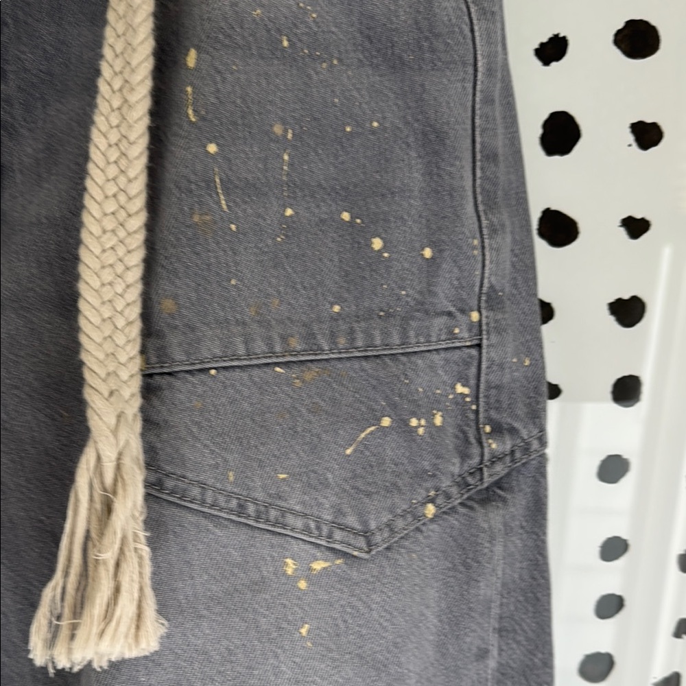 We The Free Gray barrel leg Relaxed Jeans with Drawstring Waist - Picture 3 of 6